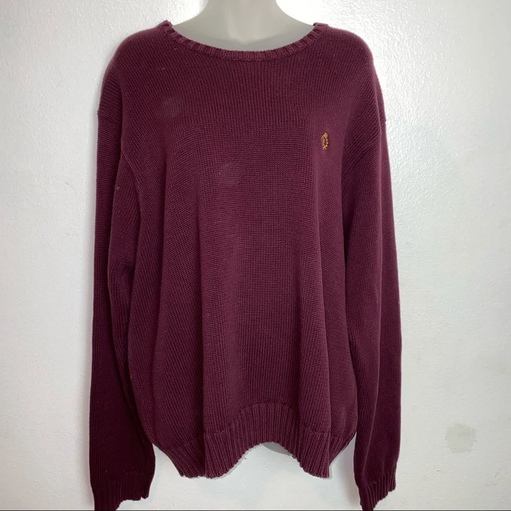 Lauren Ralph Lauren maroon crest logo men’s sweater - Picture 1 of 7